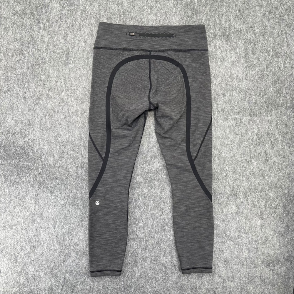 Lululemon Speed Up Tight Womens 6 Space Dye Gray Heathered Running Leggings